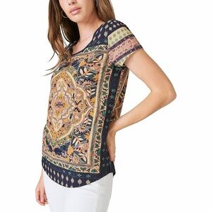 NWT Lucky Brand Persian Carpet Double Sided Boho Graphic T